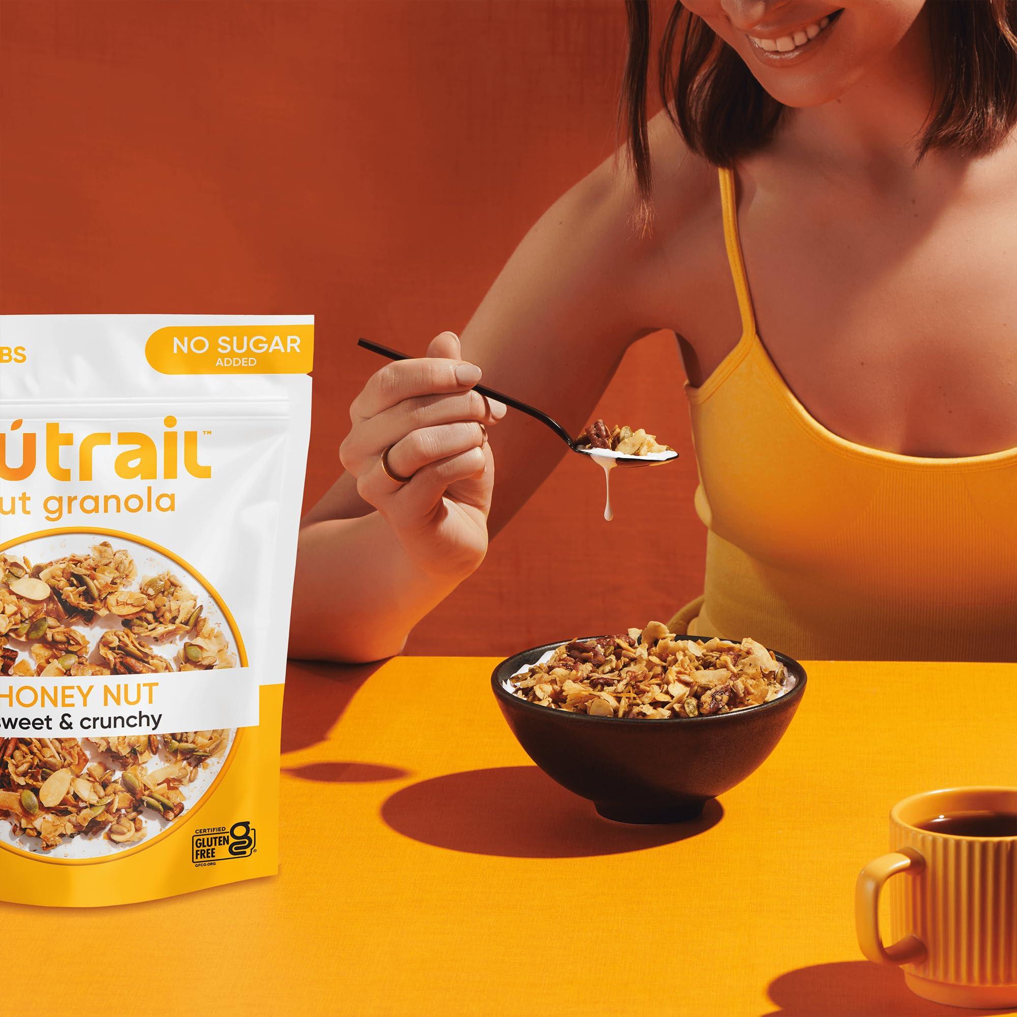 NuTrail NuTrail Nut Granola Cereal, Honey Nut, No Sugar Added, Keto, Low Carb, Gluten Free, Grain Free, Healthy Breakfast 8 oz. 3 Count