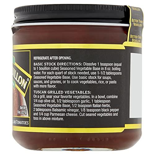 Better Than Bouillon Better Than Bouillon Premium Seasoned Vegetable Base, Blendable Base for Added Flavor, 38 Servings Per Jar (8 Ounce (Pack of 4))