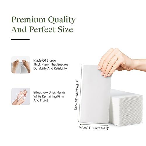 Nechtik 100 Disposable Linen Feel Guest Towels - Paper Hand Towels for Bathroom - Cloth Like White Paper Towel - Cocktail Hand Napkins - Highly Absorbent, Soft Fancy Guest Hand Towels 12\" X 17\" (Pack Of 100)