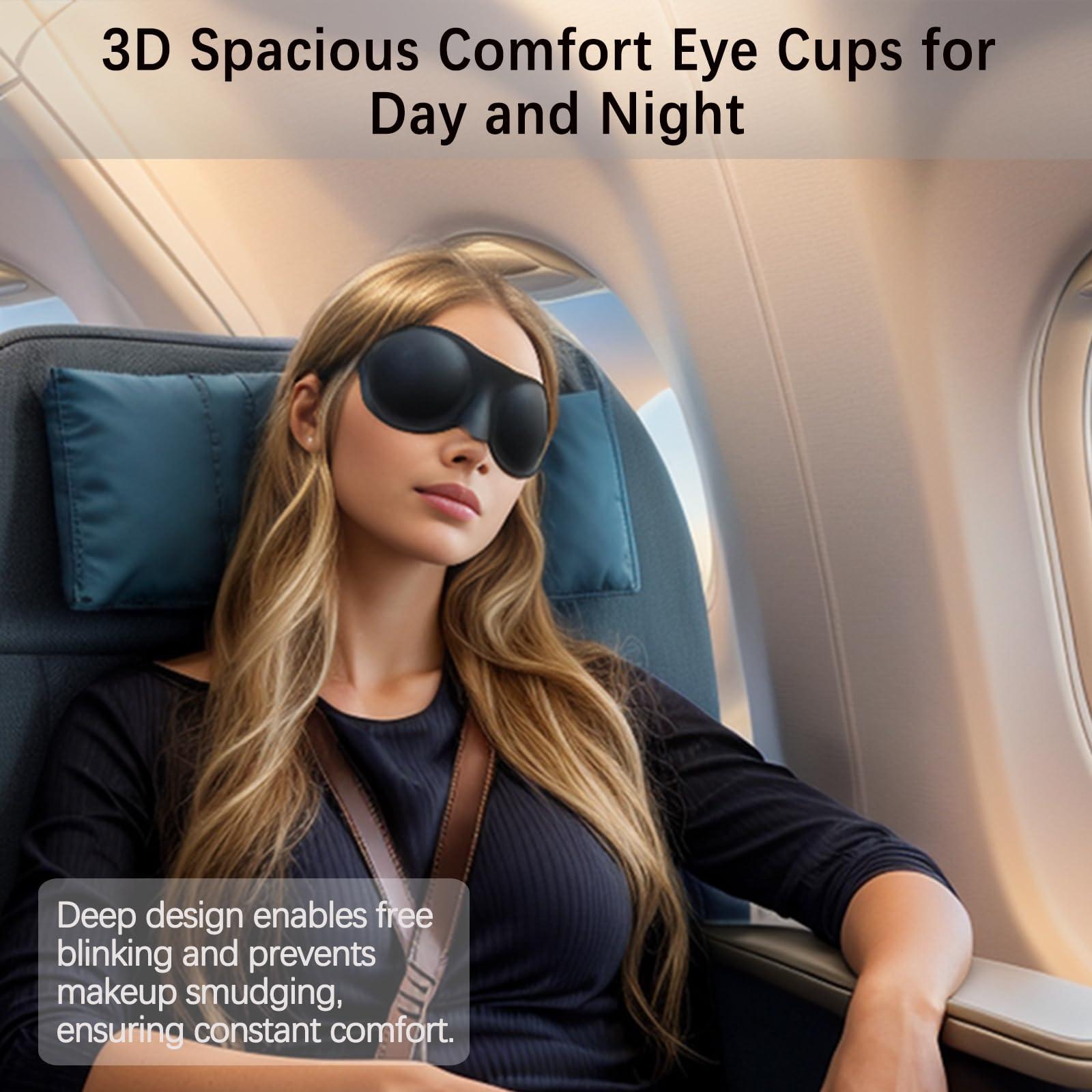 Vowleike Moisture Chamber Glasses for Dry Eyes - Vowleike Soft Silicone Sleep Goggles, Reusable Comfortable & Lightweight Sleep Mask, CPAP Compatible, Elastic and Stretchable Strap (Black)