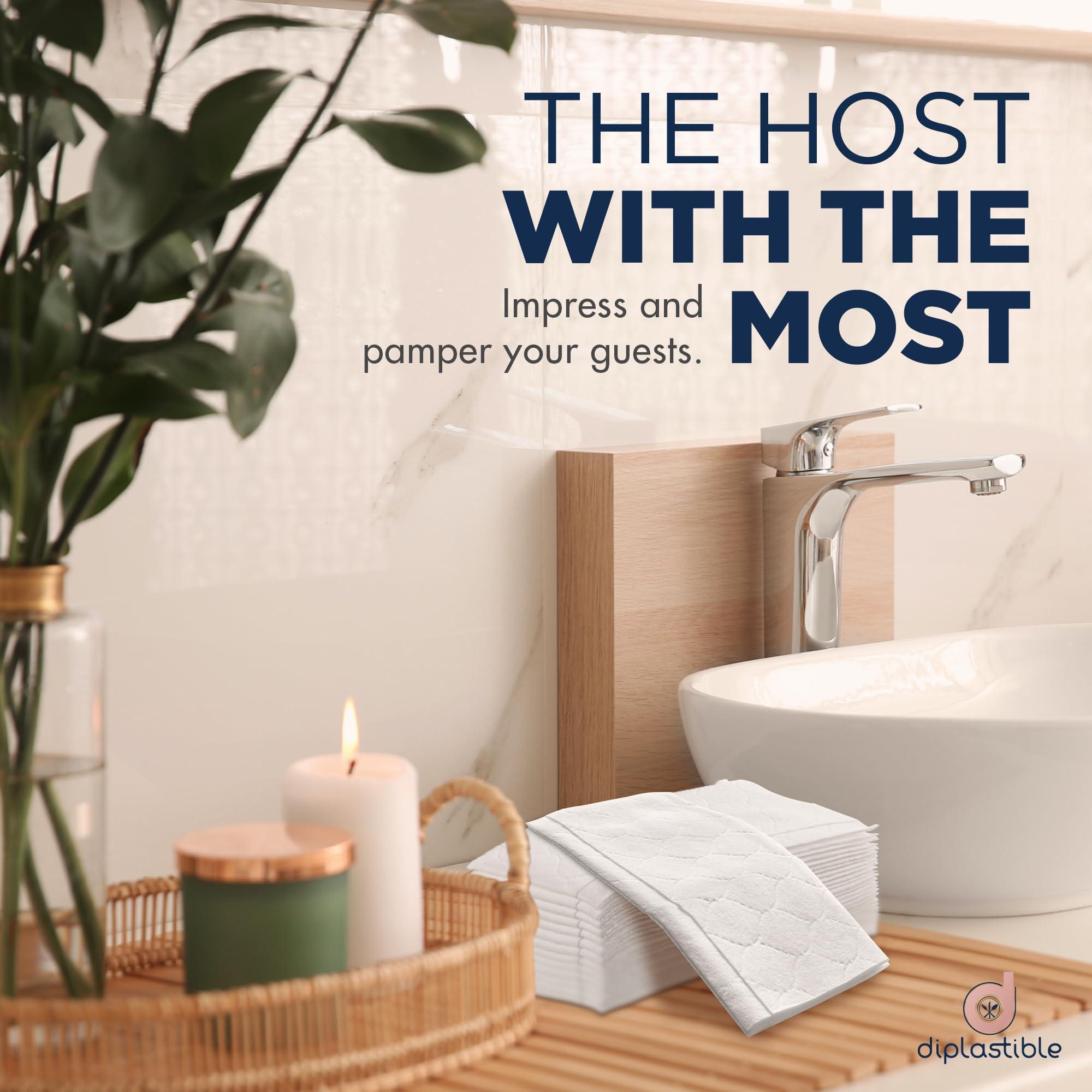 eDayDeal HomeGoods 100 Count White Luxury Linen-Feel Paper Towels, Soft And Absorbent Cloth-Like Disposable Napkins For Bathroom, Kitchen, Weddings, Parties, Dinners Or Events  Disposal Hand Towels