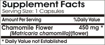 PureControl Supplements Chamomile Flower 450mg // 100 Capsules // Pure // by PureControl Supplements