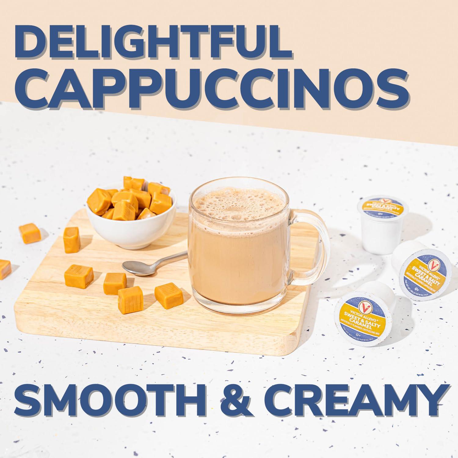 Victor Allen\'s Coffee Victor Allen\'s Indulgent Sweet & Salty Caramel Cappuccino Single Cup (2.0 Compatible) 12 Count (Pack of 1)