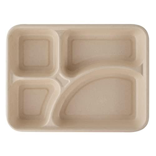 Restaurantware Restaurantware Pulp Tek 43 Ounce To Go Containers 100 Sustainable Carry Out Containers - Lids Sold Separately 4 Compartments Bagasse Take Out Plates Made From Sugarcane Fibers Microwavable