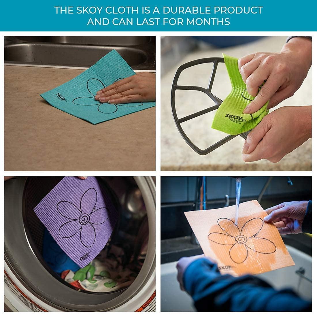 Skoy Skoy Cloth, 8-Pack Versatile Swedish Dishcloths for Kitchen and Household Use, Reusable Cleaning Cloths, Eco-Friendly, Dishwasher and Dryer-Safe, Assorted Colors