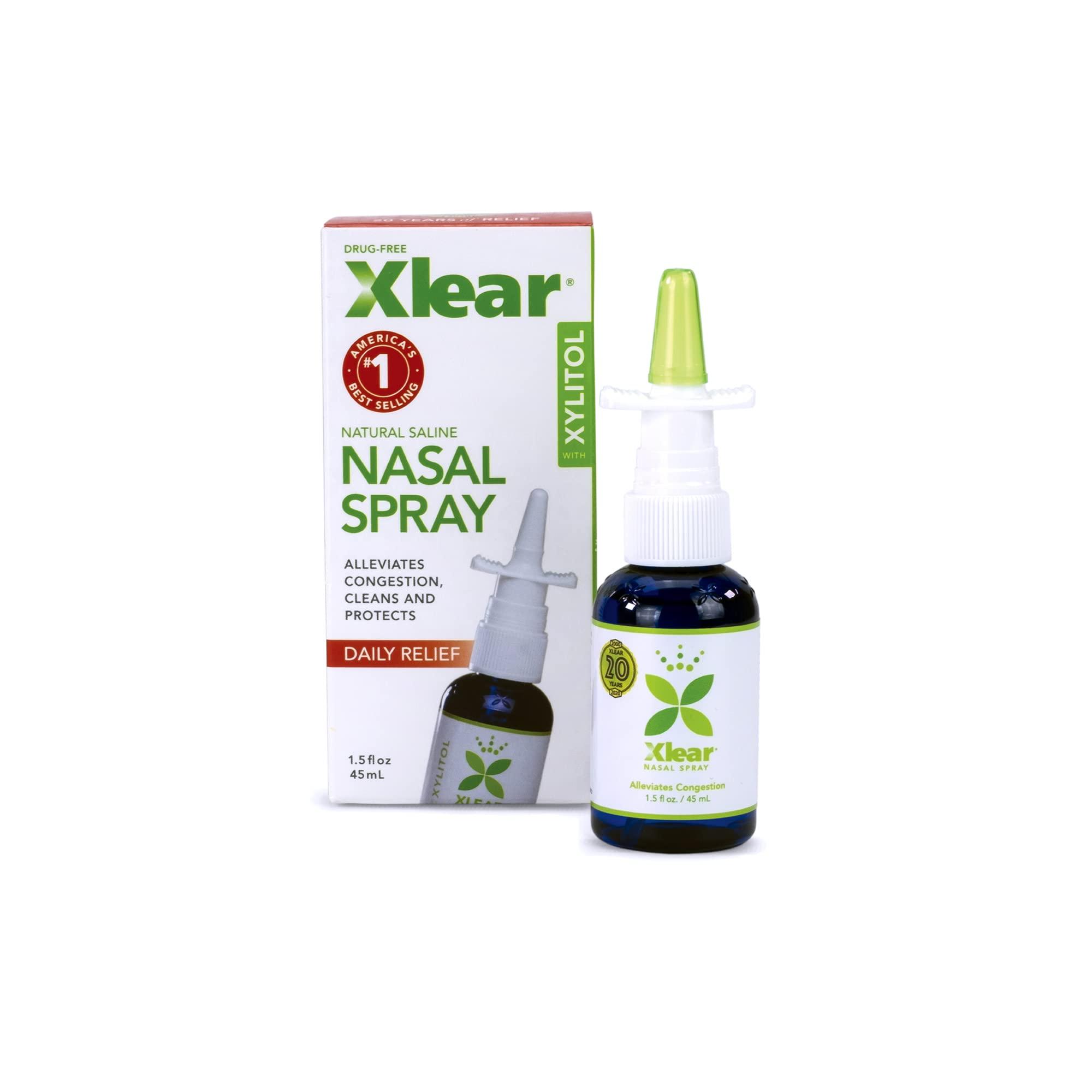 Xlear Xlear Nasal Spray, Natural Saline Nasal Spray with Xylitol, Nose Moisturizer for Kids and Adults, 1.5 fl oz (Pack of 10)