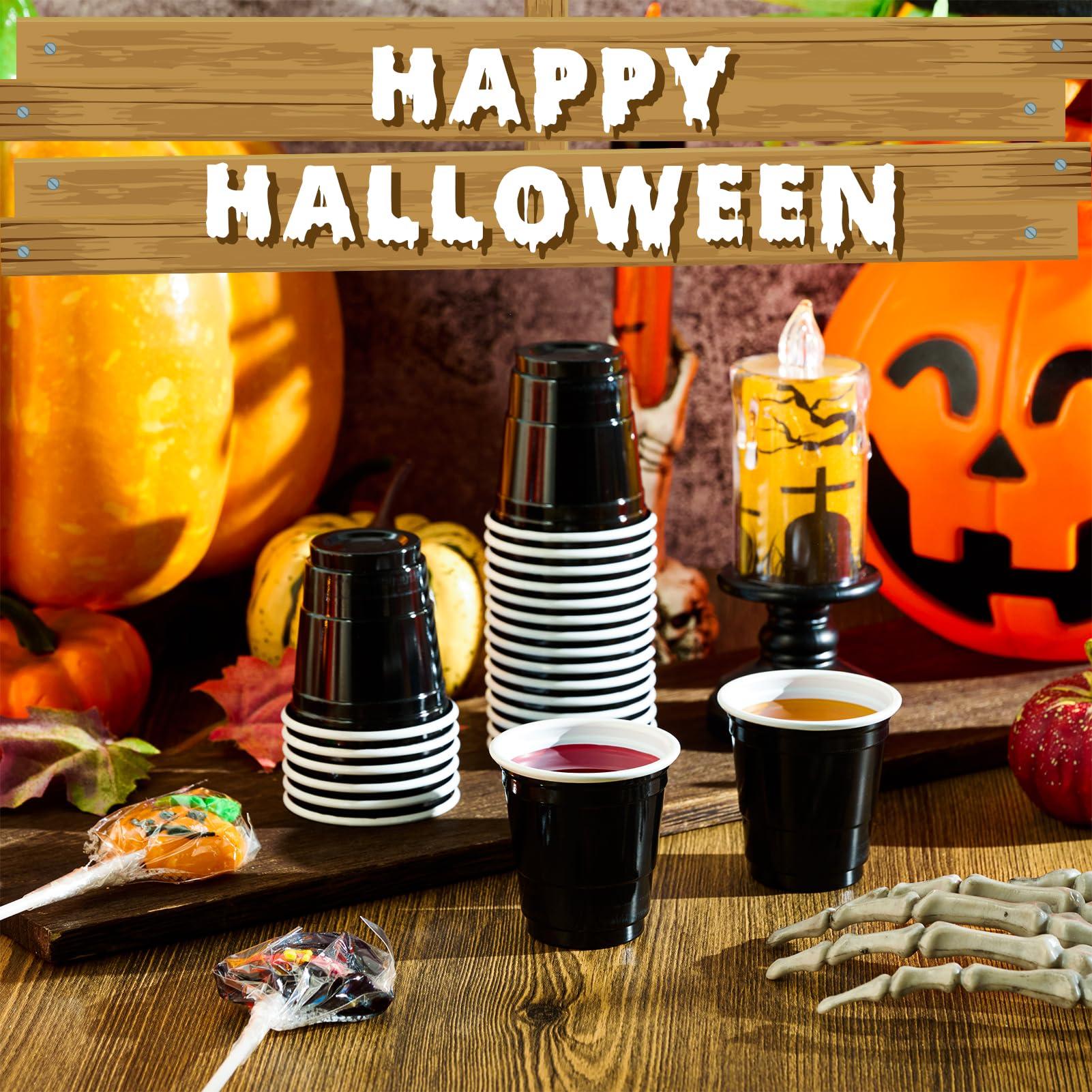 Lilymicky Lilymicky 600 PACK 2 oz Plastic Shot Glasses, Mini Black Disposable Shot Cups for Parties, Carnivals, and Any Events