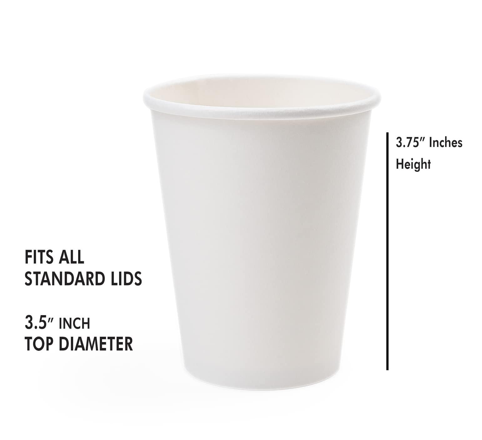 Bluetable Coffee Cups 10 oz. Bulk Hot Paper Cups 1000 Case - Disposable Tea Cups 10oz Hot Beverage Hot Chocolate Hot Drink Cups for Dispenser Sustainable Compostable To Go Paper Cup White [1000 Pack/Case]