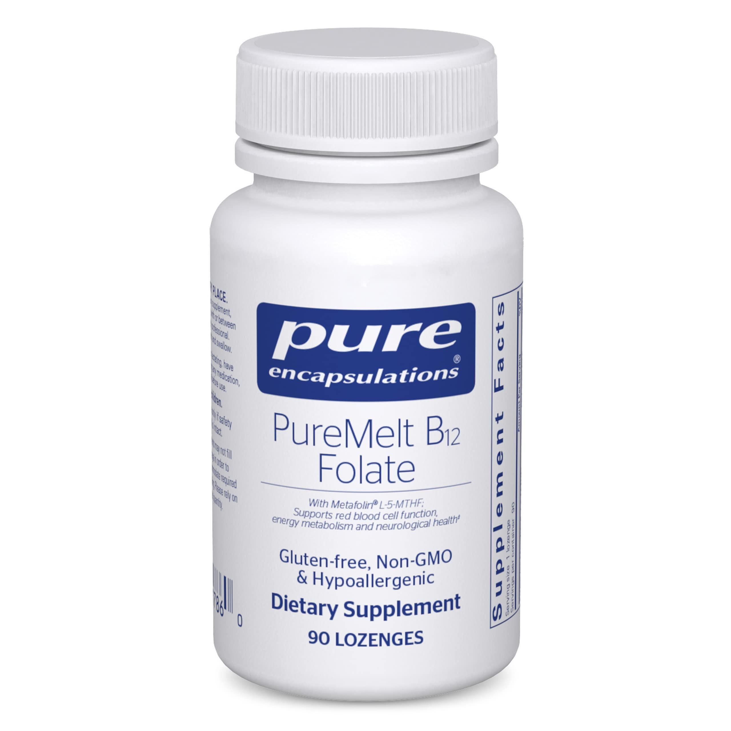 Pure Encapsulations Pure Encapsulations PureMelt B12 Folate - Active B Vitamin with L-5-MTHF - Metabolism Support & Red Blood Cell Function* - Non-GMO & Vegan - 90 Lozenges