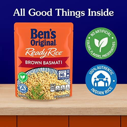 BEN'S ORIGINAL BEN'S ORIGINAL Ready Rice Brown Basmati Rice, Easy Dinner Side, 8.5 OZ Pouch (Pack of 12)