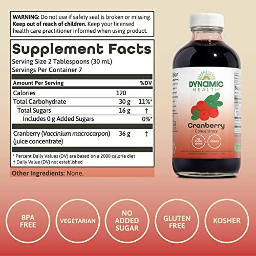 Dynamic Health Dynamic Health Pure Cranberry Juice Concentrate, Unsweetened, Natural Antioxidant Support, No Added Sugar, 8 Fl oz