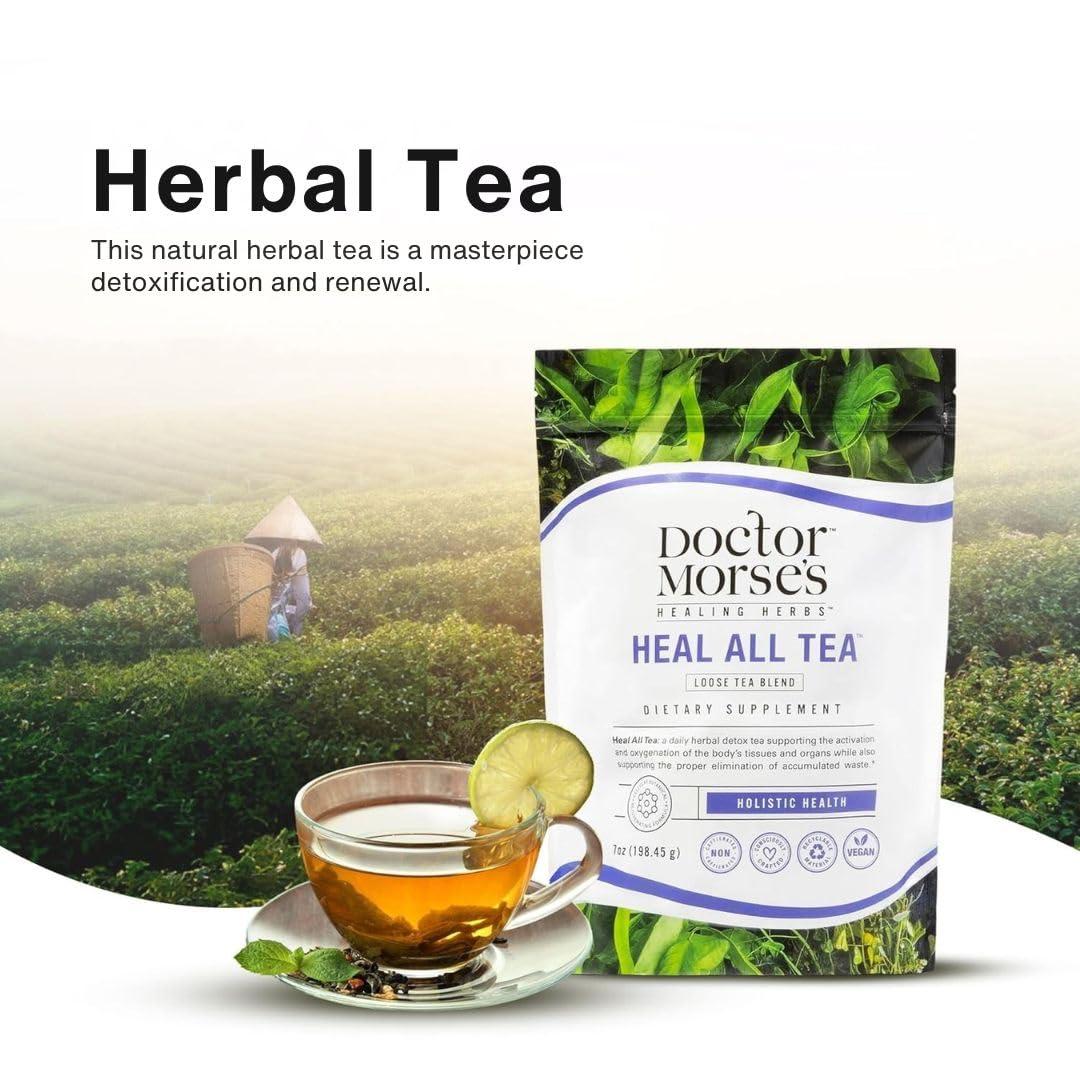 Doctor Morse\'s Doctor Morse\'s Heal All Tea - Loose Blend Herbal Tea - Vegan & Caffeine Free - Full Body Detox - Naturopath Formulated - Burdock Root, Dandelion Leaf, Black Walnut Hull - 7oz, 86 Servings
