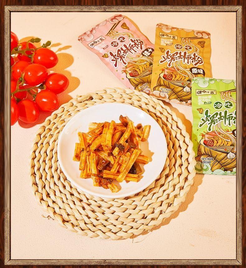 ZAOIAN 3 kinds of Instant spicy noodles snack,hot and Sour Chinese latiao snack gift pack,Ready-to-eat spicy strips,No boil noodles small gluten,cold sidedish,Guangxi specialty (Hot and Sour,1000g)
