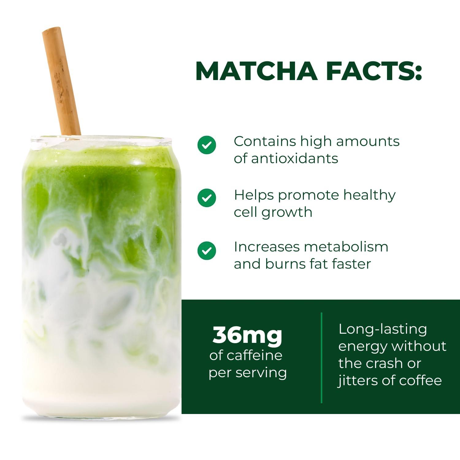 Tenzo Tea Tenzo Matcha Green Tea Powder Original Blend (1.06 Ounce) with 100 Prong Bamboo Whisk