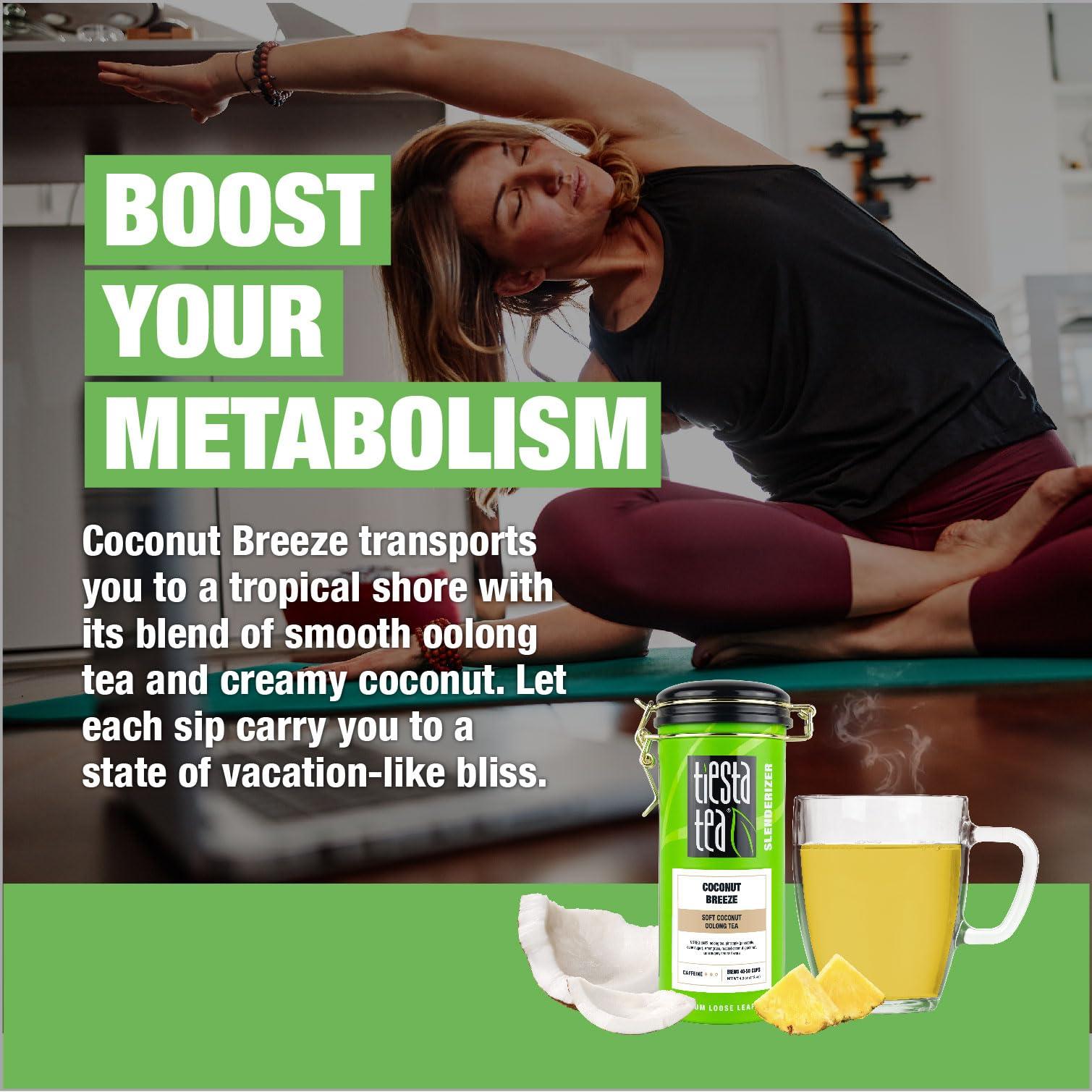 Tiesta Tea Tiesta Tea - Coconut Breeze - Soft Coconut Oolong Tea - Loose Leaf Tea Blend - Medium Caffeinated Oolong Tea - Make Hot or Iced Tea Up to 40-50 Cups - 4 oz Refillable Tin