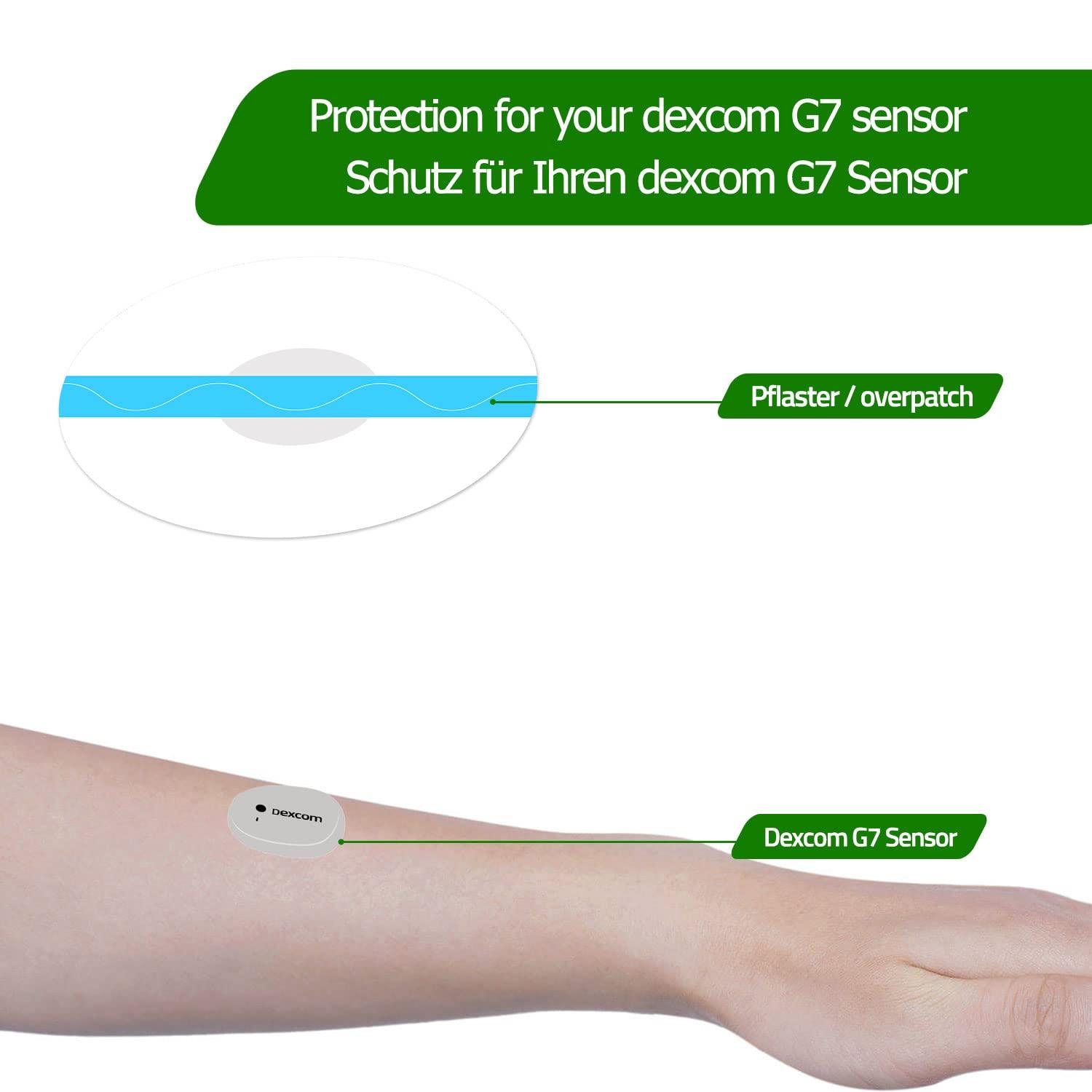 LiangMai Dexcom G7 Adhesive Patches- LiangMai 55 Pack Premium Transparent OverpatchWaterproof and Strong Stick Protect Your G7 Sensors for 10 Days Easy to Use Pre-Cut Adhesive Patch