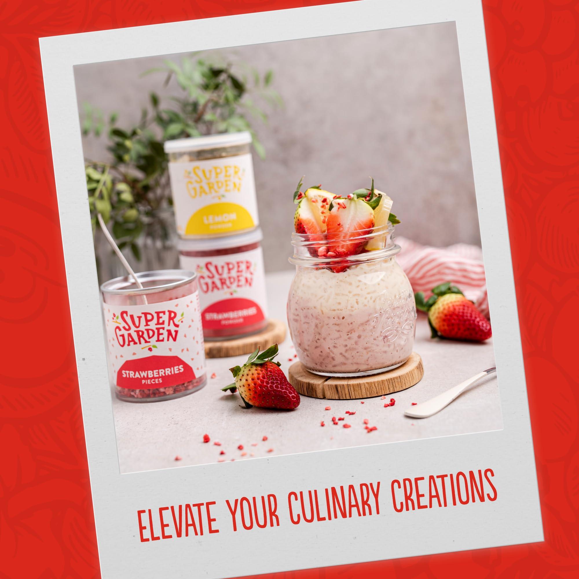 Super Garden Super Garden Freeze Dried Strawberries | Crunchy Flavorful Pieces for Cereal, Yogurt, & Baking | Freeze Dried Fruit Strawberry No Sugar Added | Freeze Dried Berries - Healthy Snack for Kids and Adults | Space and Astronaut Food | 1.13 oz