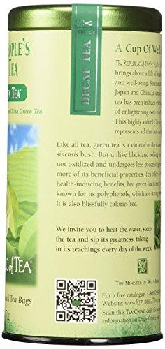 The Republic of Tea The Republic of Tea - Decaf The Peoples Green Tea, 50 Tea Bags, Tin | Gourmet Tea | Decaffeinated
