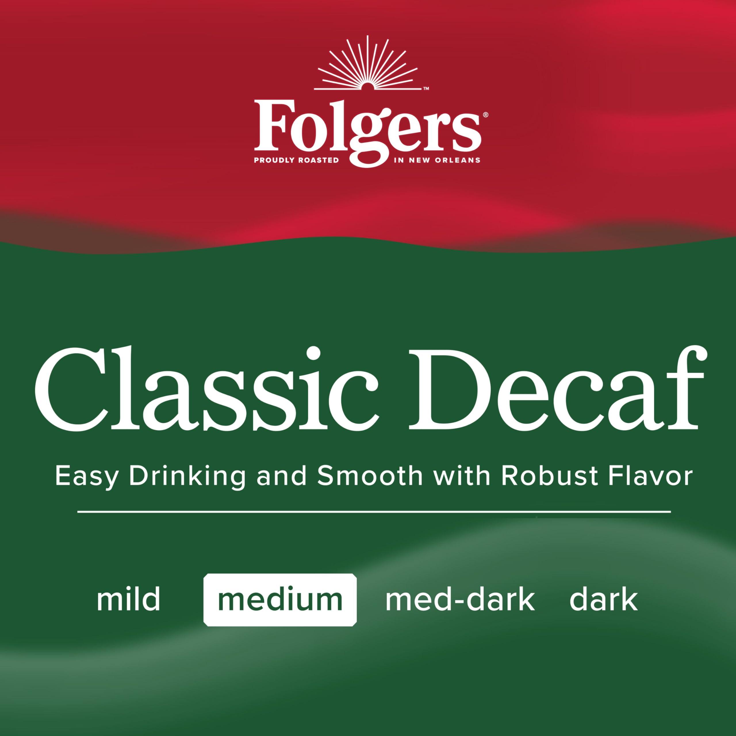 Folgers Folgers Classic Decaf Medium Roast Ground Coffee, 25.9 Ounces (Pack of 6)