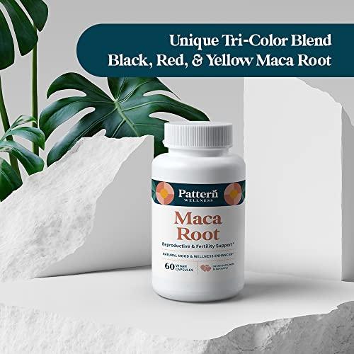 Pattern Wellness Pattern Wellness Maca Root for Men & Women - 10,000mg - Natural Mood & Wellness Enhancer - Unique Optimum Blend for Fertility, Reproductive & Whole Body Health - 60 Vegan Capsules