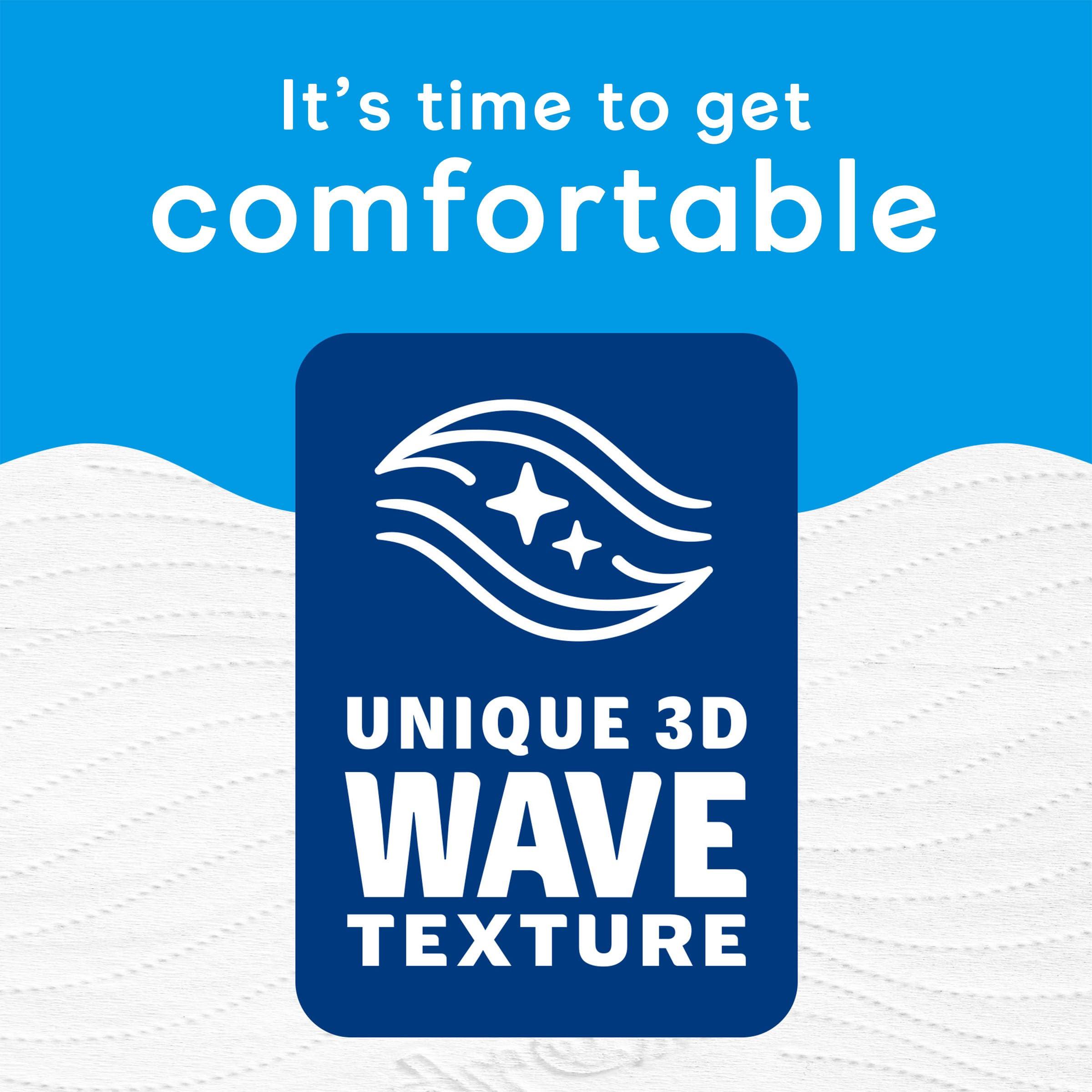 Andrex Andrex Classic Clean Toilet Rolls - 24 Toilet Roll Pack - Bulk Buy Toilet Roll - Unbeatable Clean with Unique 3D Wave Toilet Paper, White, 04970613