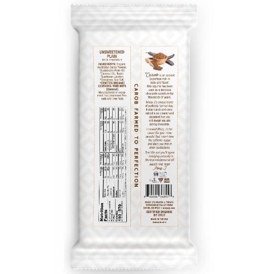 Missy J\'s Missy J\'s Organic Carob Dark Delights Unsweetened Plain Candy Bar 3 Oz 6 Pack, Vegan, Gluten and Caffeine Free, Healthy Substitute for Chocolate, Perfect for Snacks and Treats