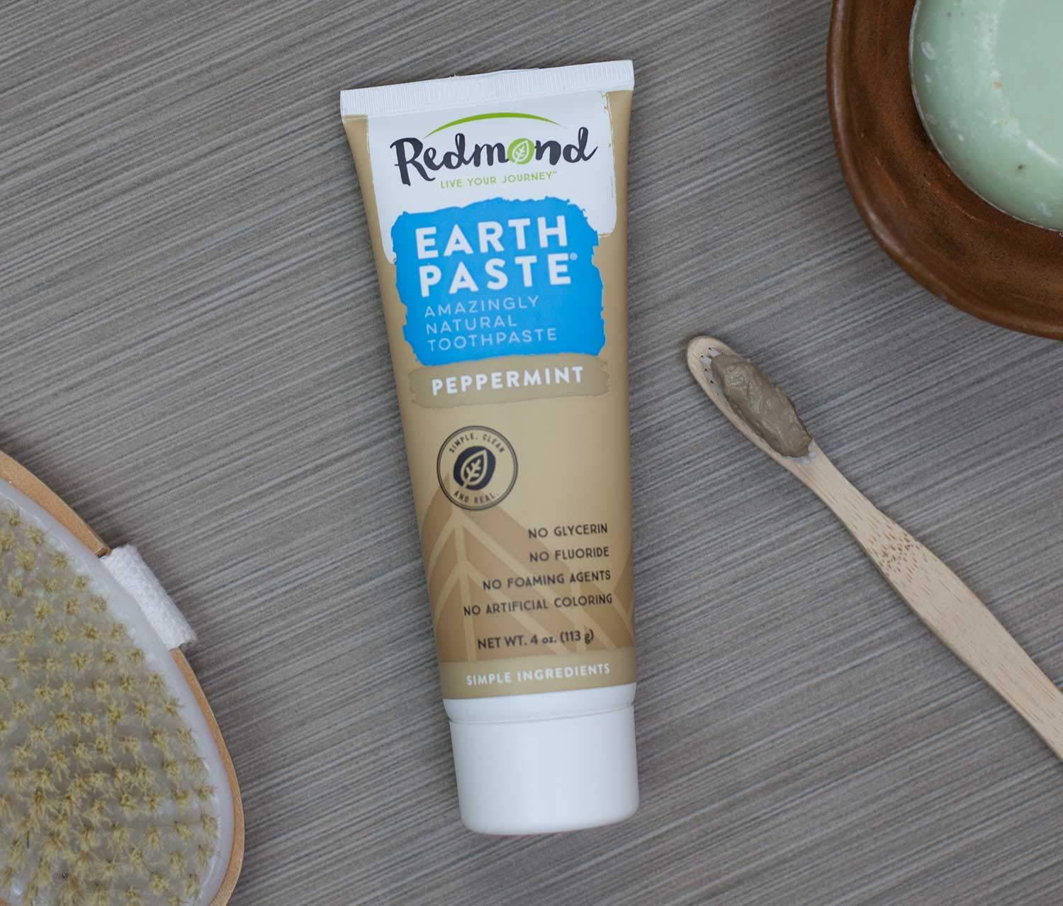 REDMOND REDMOND Earthpaste - Natural Non-Fluoride Toothpaste, 4 Ounce Tube (3 Pack, Peppermint)