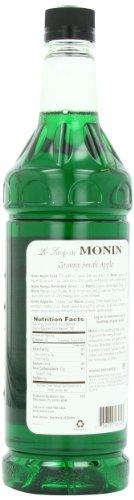 Monin Monin Flavored Syrup, Granny Smith Apple, 33.8-Ounce Plastic Bottles (Pack of 4)