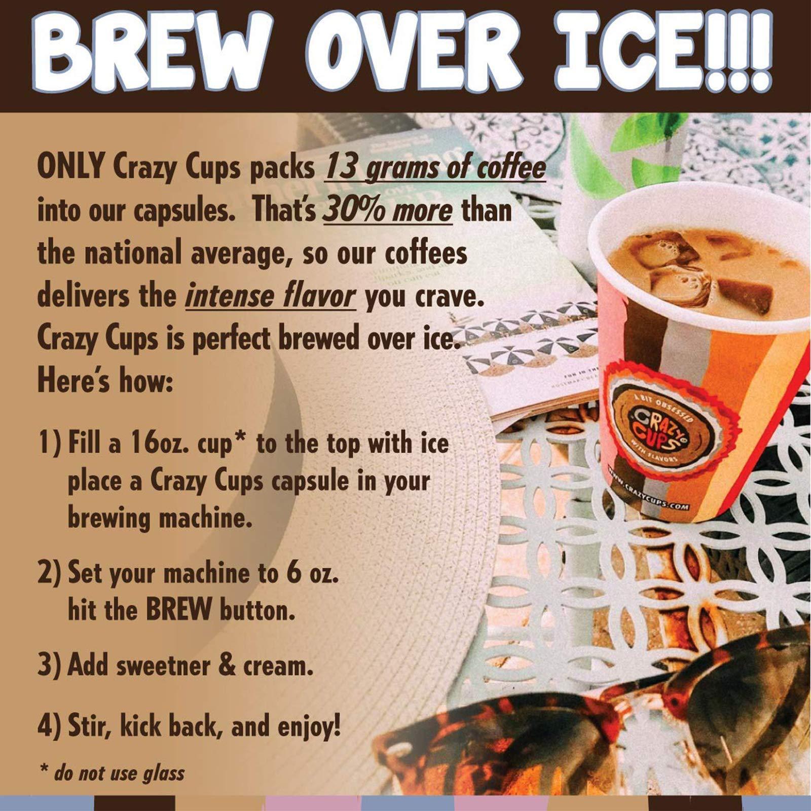 Crazy Cups Crazy Cup Amaretto Coffee Pods, Amaretto Almond Kringle for K Cup Keurig Machines, Brew Hot or Iced, 22 Count