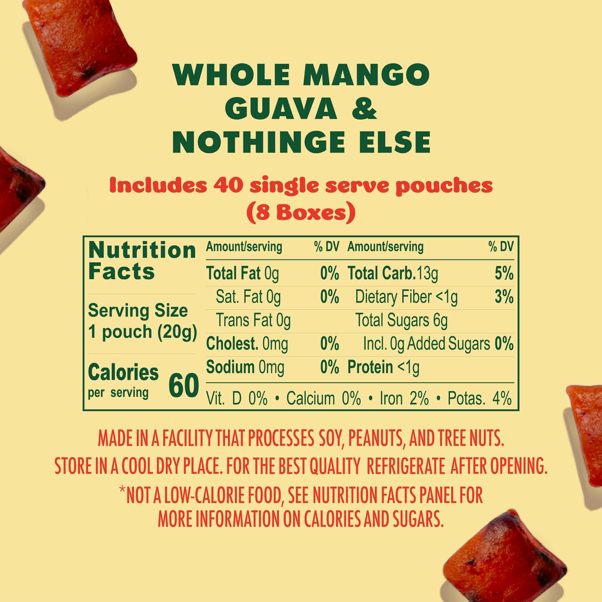 SOLELY SOLELY - Organic Mango & Guava Whole Fruit Gummies (Pack of 8 Boxes, 5 Bags per Box) - Real Fresh Fruit - Healthy Snacks for Adults & Kids - Non GMO, Vegan Snacks, Shelf Stable - 40 Bags (3.5 oz)