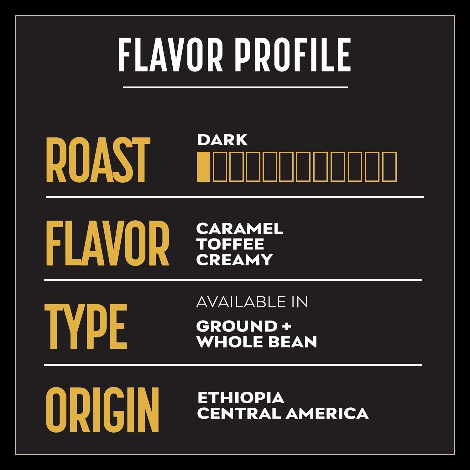 BLK & Bold BLK & Bold Ground Coffee, Smoove Operator Premium Dark Roast, 100% Arabica Beans, 12 oz Bag