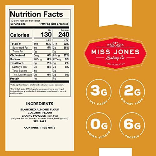 Miss Jones Baking Miss Jones Baking Not Cornbread Muffin Mix - Almond Flour, Gluten Free, Low Carb, No Sugar Added, Naturally Sweetened Desserts & Treats - Keto, Diabetic, Atkins, WW, and Paleo Friendly (Pack of 2)
