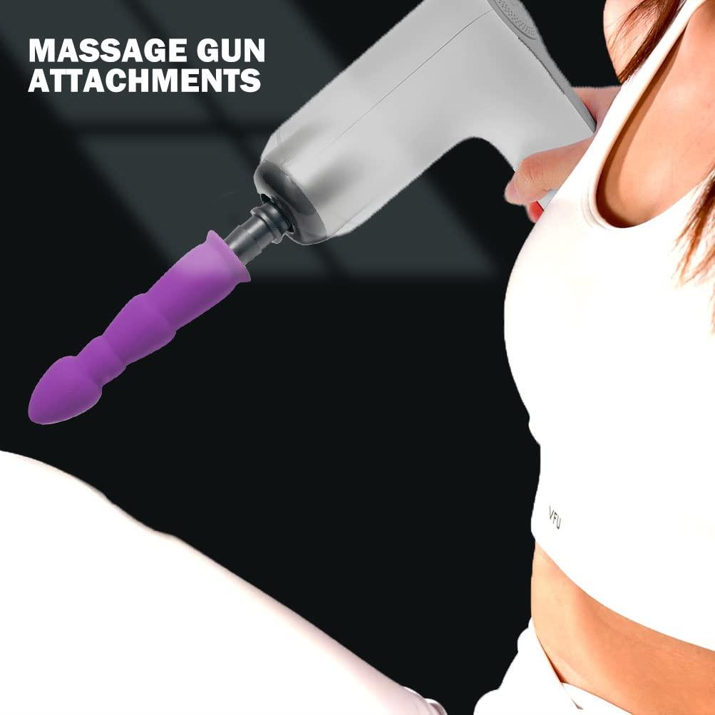 MONIAN Massage Gun Attachment, Deep Tissue Massager Gun Head for Back Neck Muscle Relieve, Upgraded Design, Portable & Ultra Small, Gift for Men Women, Luck Purple