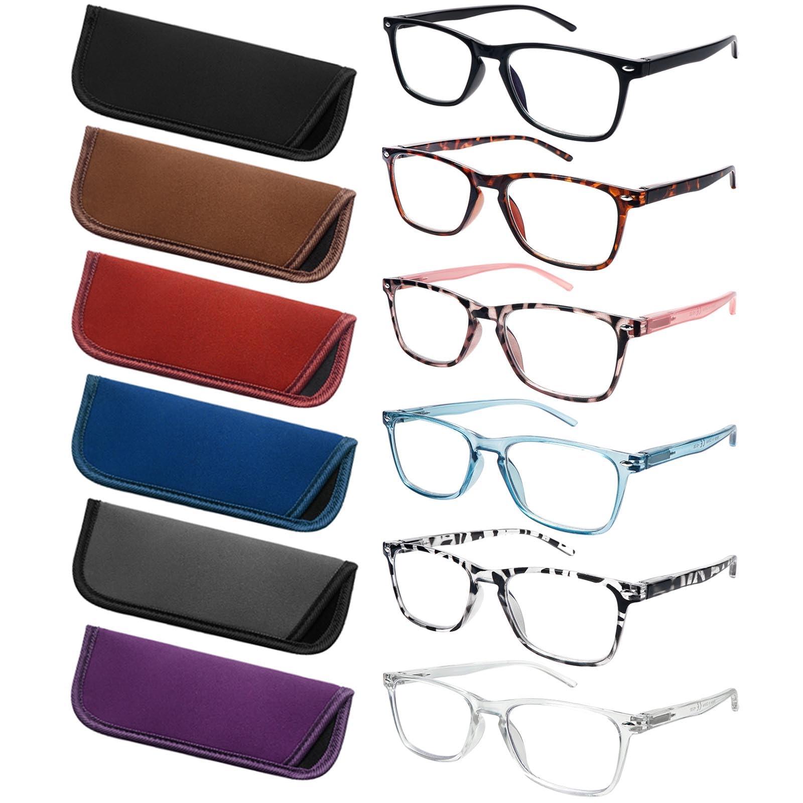 ZONLON ZONLON 6 Pack Reading Glasses for Women, Spring Hinge Eyeglasses Blue Light Blocking Anti Eyestrain Computer Readers (6 Mix C0, 1.75)