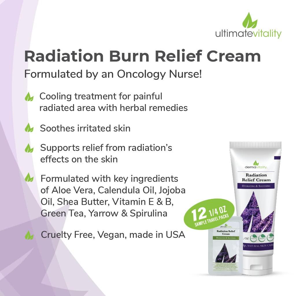 UltimateVitality Radiation Burn Cream 6 Ounce Travel Pack Combo Natural, Organic Radiation Burn Cream, Paraben, Sulfate, Pthalate and Petro Chemical Free Radiation Relief Cream