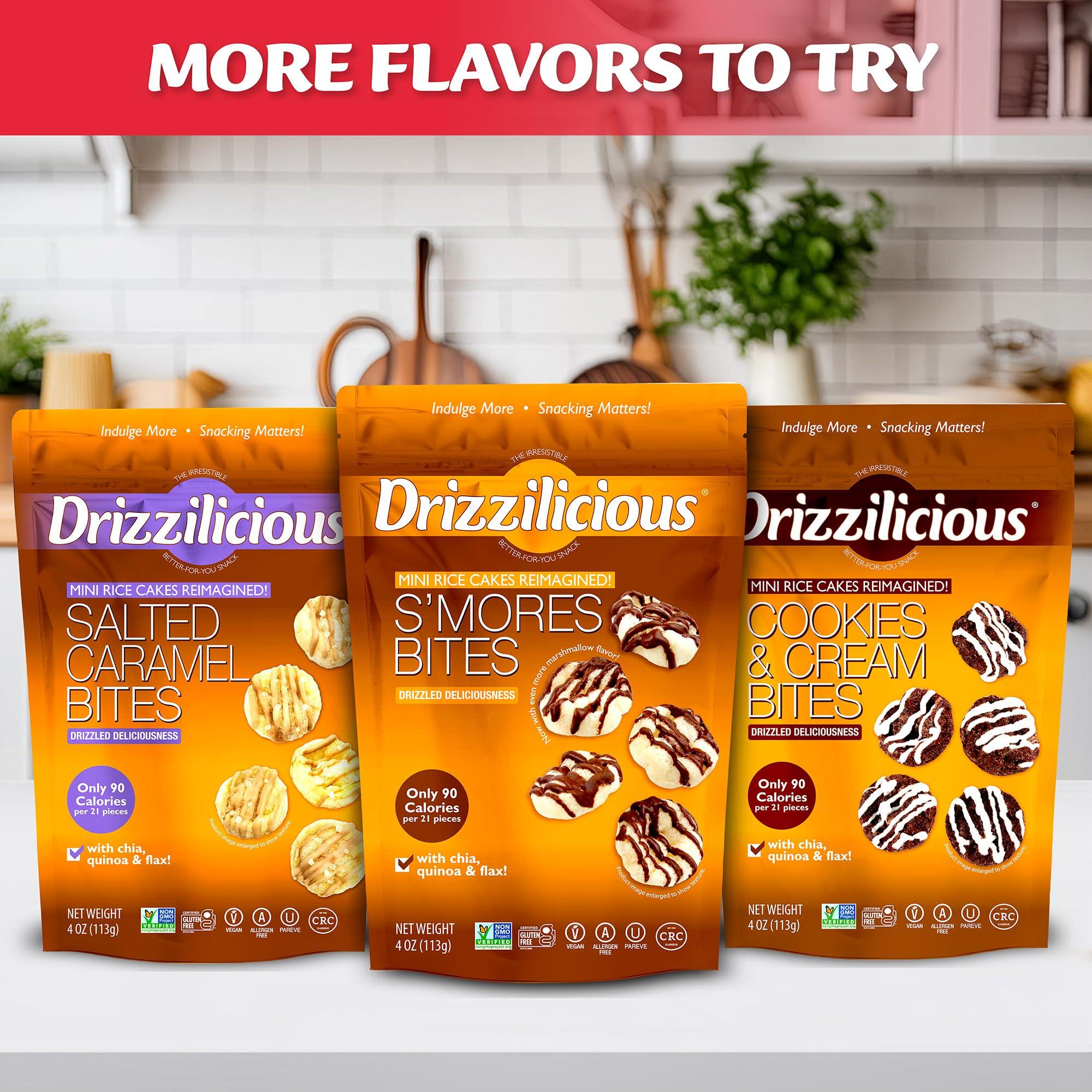 Drizzilicious Drizzilicious Mini Rice Cakes Cinnamon Swirl - Rice Crisps, Healthy Snack for Adults and Kids, Flavored Rice Cakes, Vegan, Gluten Free, Allergen Free, Only 90 Calories Per Serving - 4 oz (Pack of 1)
