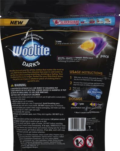 Woolite Woolite Darks Pacs, Laundry Detergent Pacs, 30 Count, for Standard and HE Washers, detergent for black clothes, black dark detergent