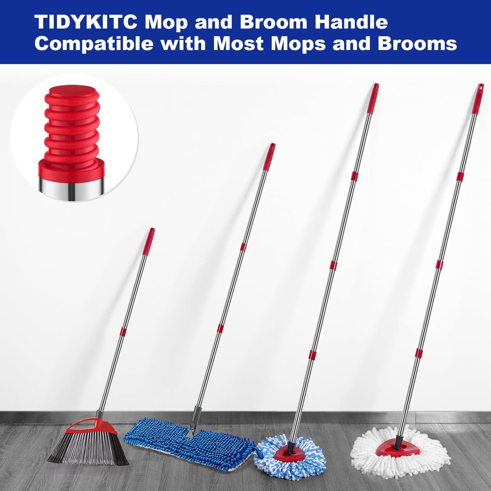 TIDYKITC TIDYKITC Mop Replacement Handle Compatible with Ocedar Mop Head and Broom, 4-Section 30\" to 58\" Spin Mop Stick Compatible with O Cedar Mop Replace Base (Mop Base&Refill not Included)