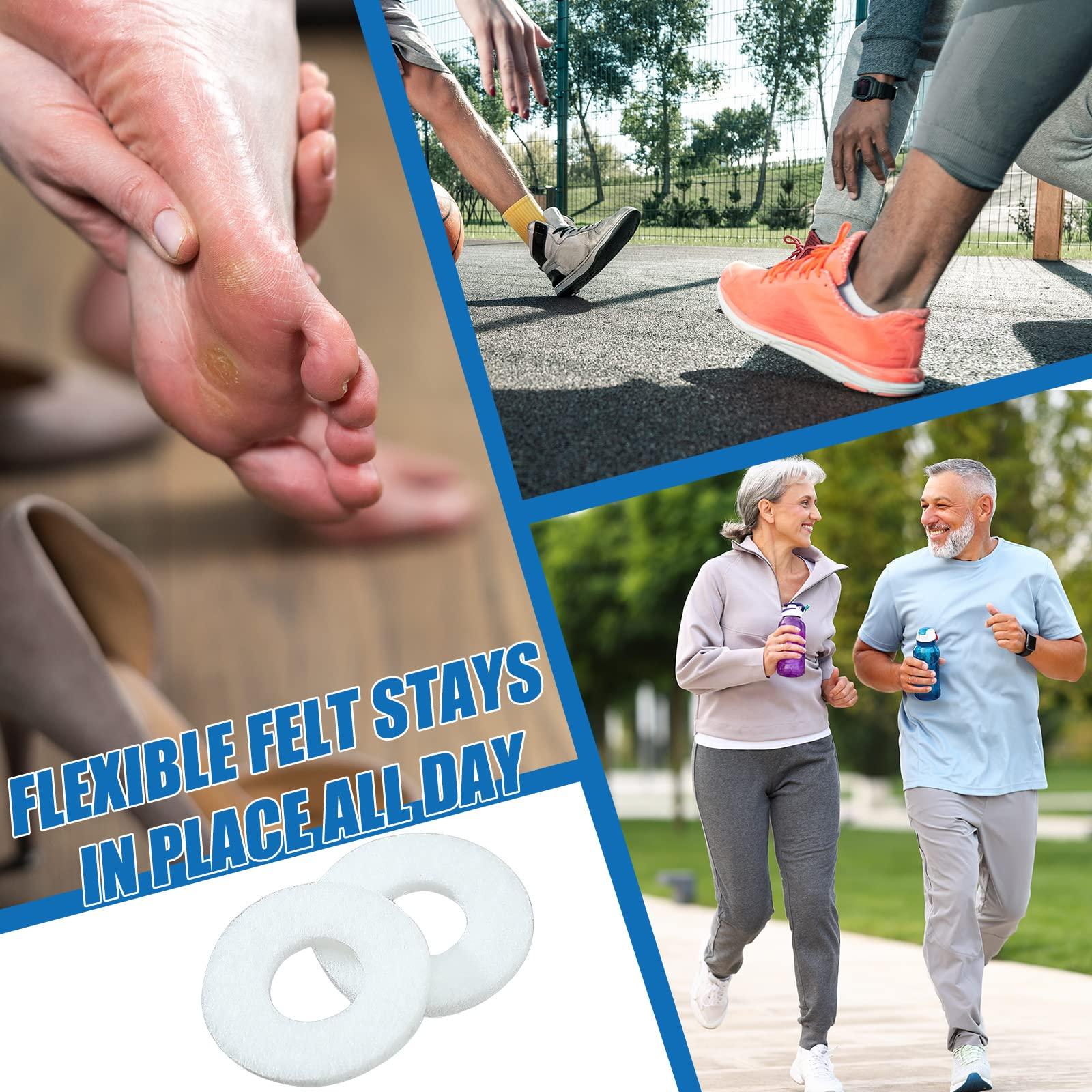 Nuanchu Nuanchu 150 Pcs Callus Cushions Callus Pads for Bottom of Foot Round Corn Cushions Pads for Feet Soft Adhesive Felt Corn Pads for Ball and Side of Foot, Pain Relief from Shoe