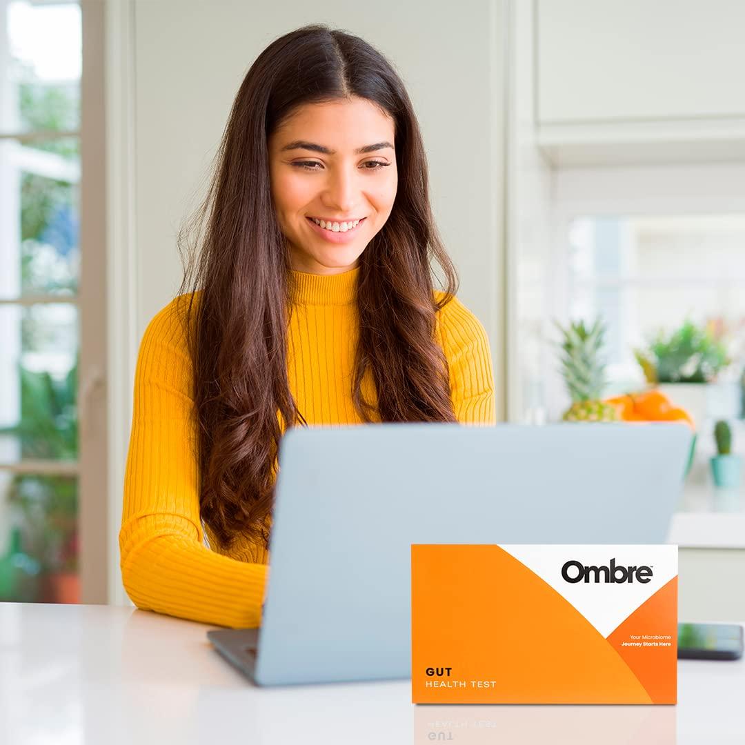 Ombre Ombre Gut Health Test Kit - Probiotic Recommender at Home Test for Women & Men - Detailed Custom Gut Microbiome Analysis for Digestive, Immune and Mental Health with Food Suggestions