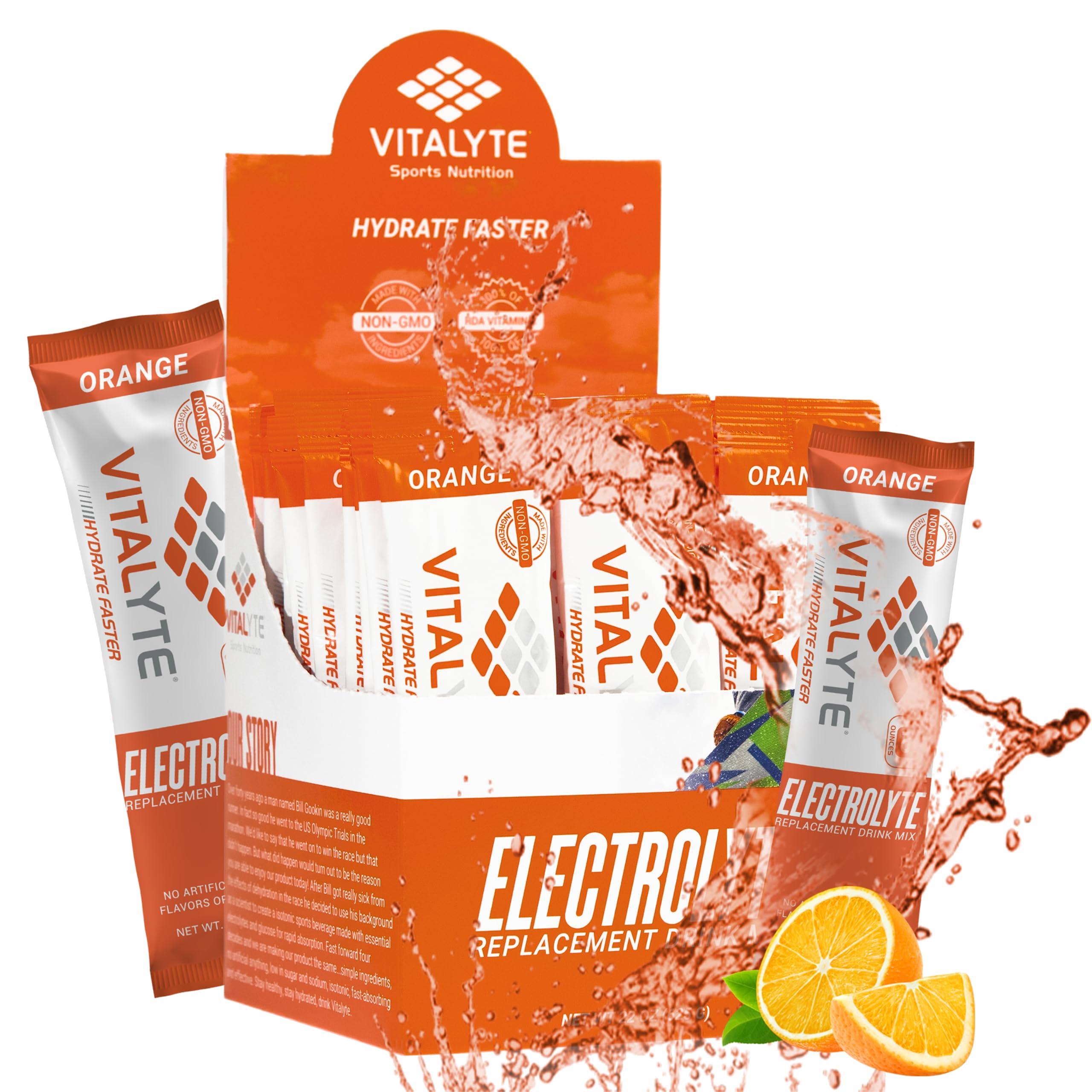 Vitalyte Vitalyte Electrolyte Powder Drink Mix Bundle, 1 Standup Pouch + 25 Count Packet, Gluten Free Post Workout Powder Drink Mix, Orange Flavor