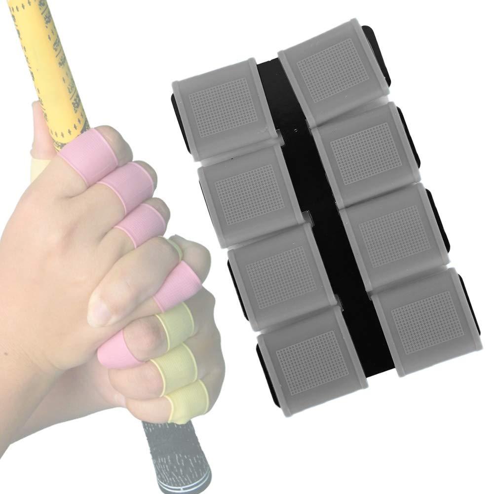 NDNCZDHC NDNCZDHC Golf Finger Sleeve, 8 PCS Set Silicone Protector for Finger Articulation, Non-Slip and Wear-Resistant, Golf Finger Sleeve Use for Bruised Finger, Sport(Gray)
