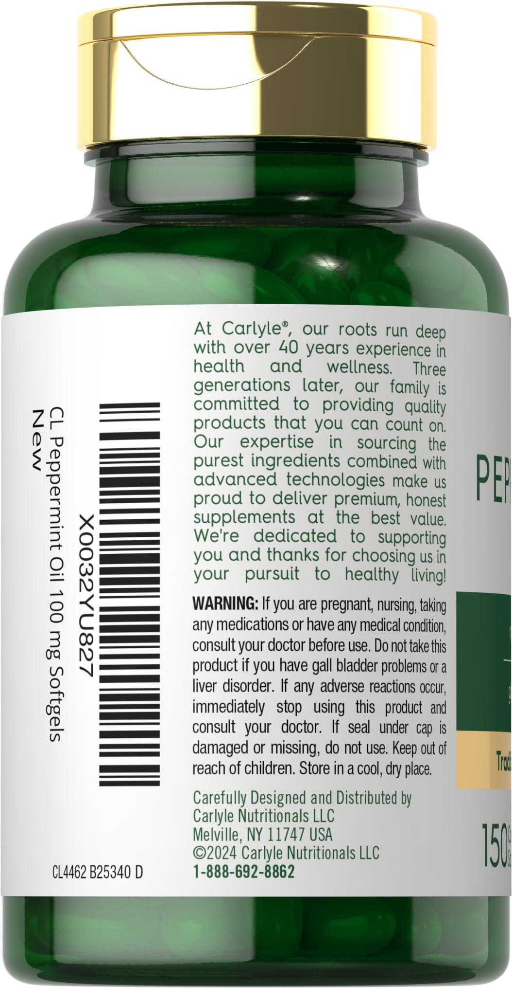Carlyle Carlyle Peppermint Oil Capsules | 150 Softgels | with Rosemary and Thyme
