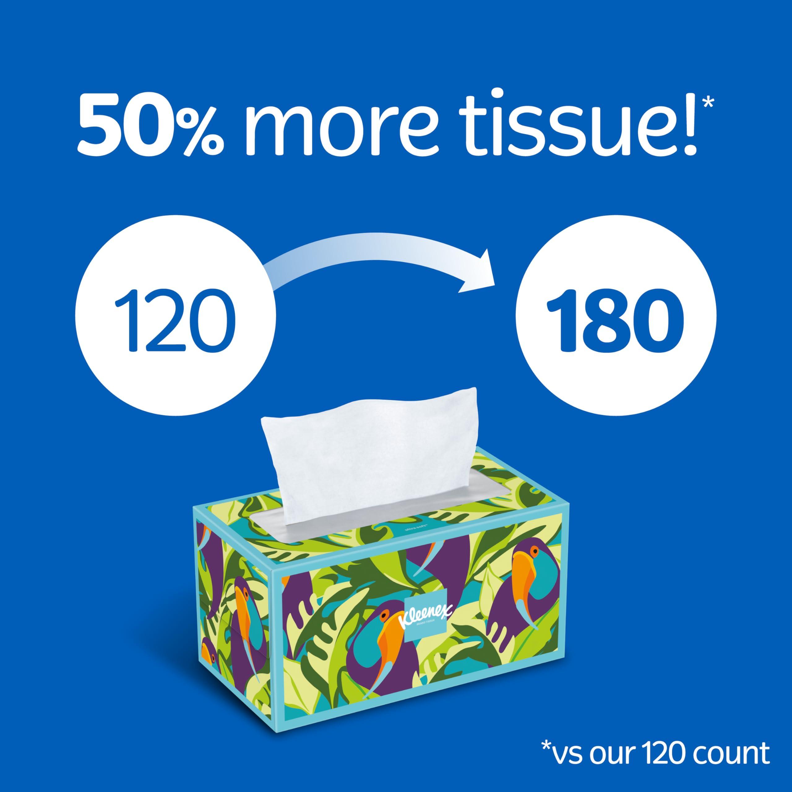 Kleenex Kleenex Ultra Soft Facial Tissues, 4 Flat Boxes, 180 Tissues per Box, 3-Ply, Packaging May Vary