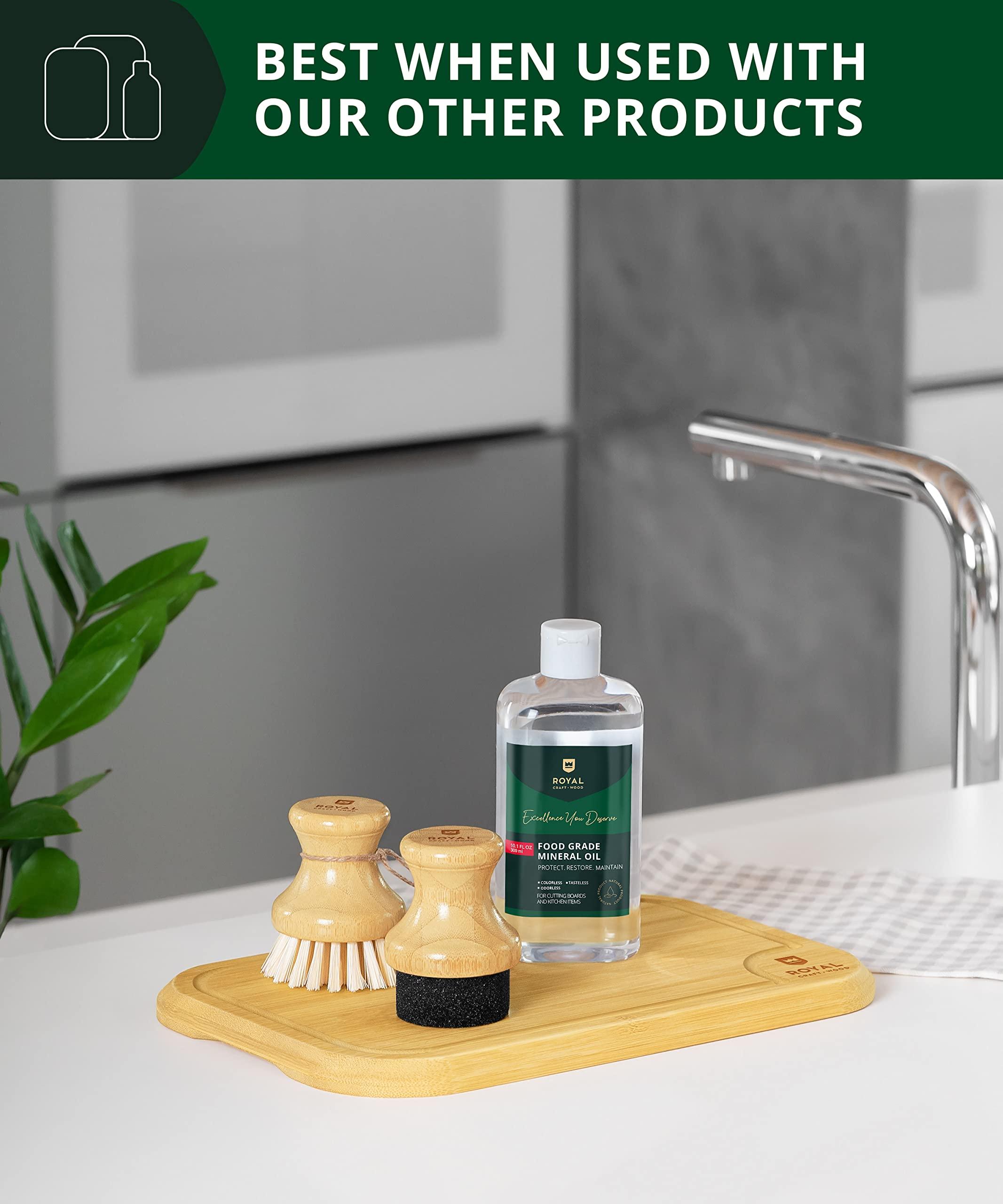 ROYAL CRAFT WOOD ROYAL CRAFT WOOD Cutting Board Oil and Wax Applicator for Food Grade Mineral Oil - Round Bamboo Applicator for Wood Cutting Boards, Butcher Blocks, Utensils Small