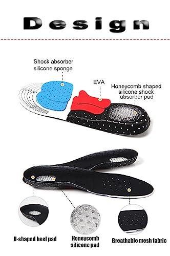 METANIC METANIC Shoe Insole Pad, Shoe Insert, Cutable Insole for Athletic Sports Running Hiking Basketball Bassball Football Bicycle Camping Hunting, Shock Absorbing Shoe Insole(Color B, Large-(7. 5-12))