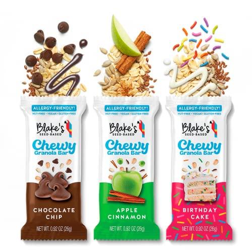 Blake's Seed Based Blake’s Seed Based Chewy Granola Bars — Birthday Cake (5 Count), Vegan, Gluten Free, Nut Free & Dairy Free, Healthy Snacks for Kids or Adults, School Safe, Low Calorie Soy Free Snack