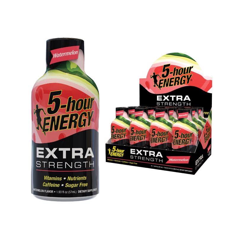 Living Essentials 3 set 5-Hour Energy Extra Strength Sugar Free Watermelon Energy Shot 1.93 oz (Pack of 12)