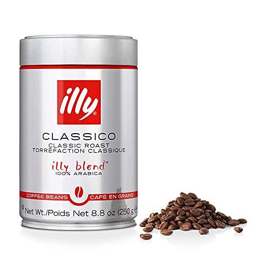 Illy illy Coffee, Whole Bean, Medium Roast, 100 percent Arabica Bean Signature Italian Blend, Premium Gourmet Roast Pressurized Fresh, 8.8oz Can, 12 Pack