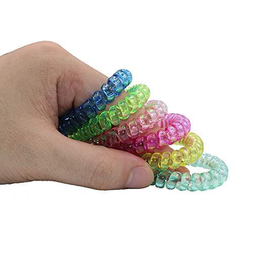 MaberryTech Direct Sensory Stretchy Kids Coil Bracelets, 6 Pack Funny Speech and Communication Aid Bracelet Fidget Toys for Boys Girls with Autism ADHD Anxiety or Special Needs - Assorted Colors (Rainbow A)